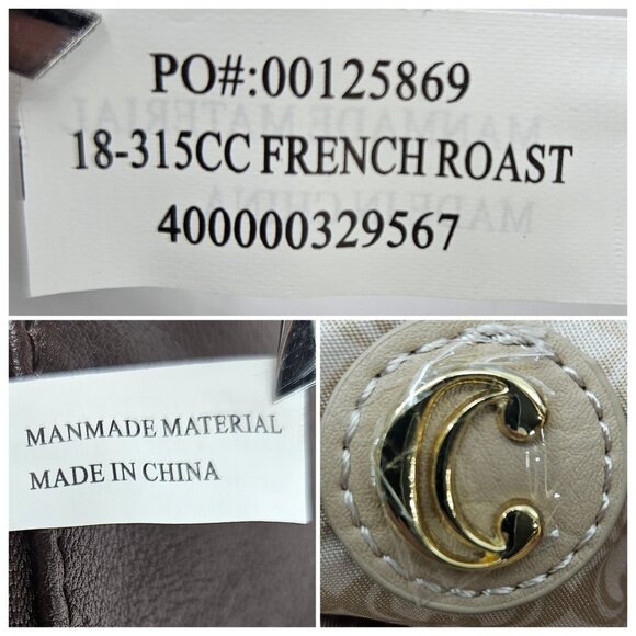 Studded Wristlet Clutch Purse Bag Brown Gold Silver Accents 2 Detach Straps 11x7 - Picture 10 of 13